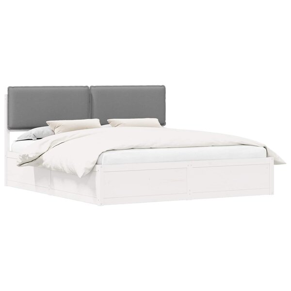 vidaXL Cadre de lit avec tête de lit rembourrée Gris clair