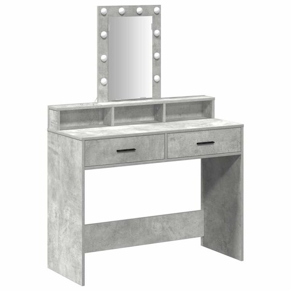 vidaXL Table de Toilette Gris 100 x 41 x 140 cm Bois d'ingénierie