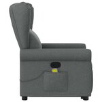 vidaXL Fauteuil de massage inclinable Gris foncé Tissu