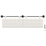 vidaXL Tête de lit suspendue Avec lumière LED Blanc Simili cuir