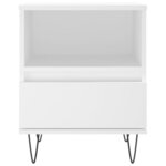vidaXL Table de chevet Blanc 40x35x50 cm Bois d’ingénierie