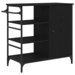 vidaXL Chariot de cuisine Chêne noir 87 5 x 38 5 x 84 5 cm