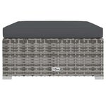 vidaXL Repose-pied de jardin et coussin Gris 70x70x30cm Résine tressée