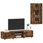 vidaXL Ensemble meuble TV FLORIN Chêne fumé Bois d'ingénierie