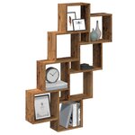 vidaXL Étagère murale en forme de cube vieux bois 90x15x119 5 cm