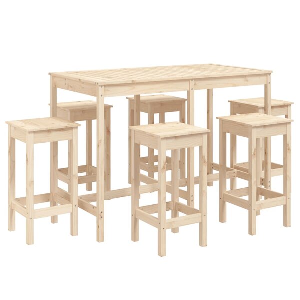 vidaXL Ensemble de bar de jardin 7 Pièces Bois de pin massif