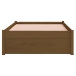 vidaXL Cadre de lit sans matelas marron miel bois massif 75x190 cm
