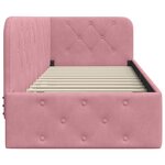 vidaXL Cadre de lit d'angle avec tête de lit Rose 80 x 200 cm Velours