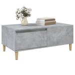 vidaXL Table basse Gris béton 90x50x36 5 cm Bois d'ingénierie