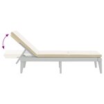 vidaXL Chaise longue avec coussin blanc 186x60x29 cm PP