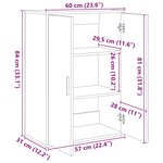vidaXL Buffets 2 Pièces gris béton 60x31x84 cm bois d'ingénierie