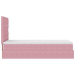 vidaXL Cadre de lit ottoman avec matelas rose 100x200 cm velours