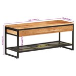 vidaXL Banc à chaussures 110x35x45 cm bois massif d'acacia et fer