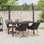 vidaXL Ensemble de jardin 5 pièces en rotin noir