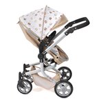 Bayer Chic 2000 595-63 - Poussette pour poupée combinée 2 en 1 Mika Beige avec oursons