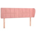 vidaXL Tête de lit avec oreilles Rose 147x23x78/88 cm Velours