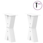 vidaXL Pieds de table basse en forme de X  2 pièces  blanc  28 x (42-43) cm  acier