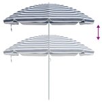 vidaXL Parasol de plage Bleu 263 x 263 x 272 cm Polyester et métal