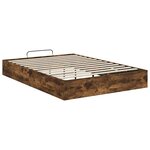 vidaXL Cadre de lit ottoman avec stockage Chêne fumé 193 x 120 x 25 cm