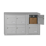 Bloc collectif Leabox 3x2  grade 3  simple face  extérieur  fixation murale  gris clair ral 7035 finition brillante