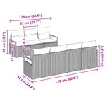 Ensemble de 8 Canapés de Jardin avec Coussins en Gris Poly Rattan Acacia