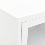 vidaXL Meuble TV Blanc 90x30x44 cm Acier et verre