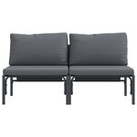 vidaXL Mobilier de jardin avec coussin avec oreiller Anthracite Acier