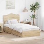 vidaXL Lit de Rangement Chêne Sonoma 70 x 190 cm Bois d'ingénierie