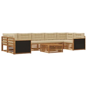 vidaXL Ensemble de canapés d'extérieur 8 Pièces Naturel et Beige