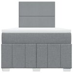 vidaXL Sommier à lattes de lit avec matelas Gris clair 120x200cm Tissu