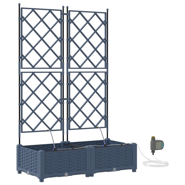 Bacs de jardin vidaXL avec système d'irrigation par eau 2 Pièces Gris
