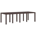vidaXL Table de jardin pour repas Marron 250 x 100 x 73 cm polyrotin