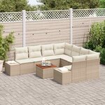 vidaXL Ensemble de canapé de jardin 9 Pièces Beige Poly rotin