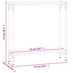 vidaXL Table console sonoma gris 75x22 5x75 cm bois d'ingénierie