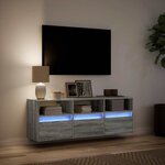 vidaXL Meuble TV mural avec lumières LED sonoma gris 130x31x45 cm
