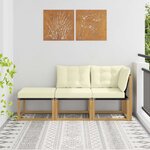 vidaXL 3 pc Unité de canapé sectionnel Blanc