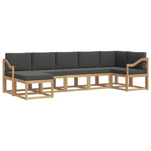 vidaXL Ensemble de canapés d'extérieur 7 pc Blanc et anthracite