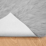 vidaXL Tapis en Peau de Mouton Synthétique Gris 160 x 230 cm Polyester