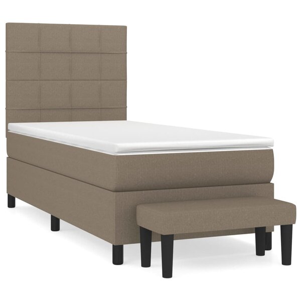 vidaXL Sommier à lattes de lit avec matelas Taupe 80x200 cm Tissu