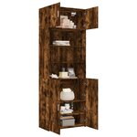 vidaXL Armoire de rangement chêne fumé 80x42 5x225cm bois d'ingénierie