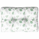 vidaXL Coussin de palette motif de feuilles 50x40x12 cm tissu