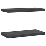 vidaXL Étagères murales 2 Pièces 50x23 5x3 cm noir acier inoxydable