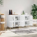 vidaXL Buffets 2 Pièces blanc 60x35x70 cm bois d'ingénierie
