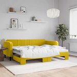vidaXL Lit de jour avec lit gigogne jaune 90x200 cm velours