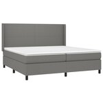 vidaXL Sommier à lattes de lit matelas LED Gris foncé 200x200 cm Tissu