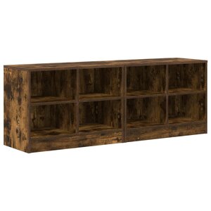 vidaXL Armoire de lit avec étagère 2 Pièces Chêne fumé 66 x 33 x 48 cm