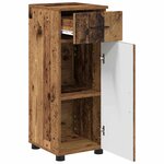 vidaXL Cabinet de salle de bain avec porte Bois ancien 30 x 35 x 80 cm
