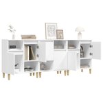 vidaXL Buffets 3 Pièces blanc 60x35x70 cm bois d'ingénierie