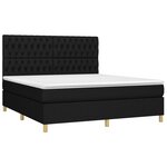 vidaXL Sommier à lattes de lit et matelas et LED Noir 180x200 cm Tissu