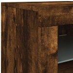 vidaXL Buffet avec lumières LED chêne fumé 283x37x67 cm